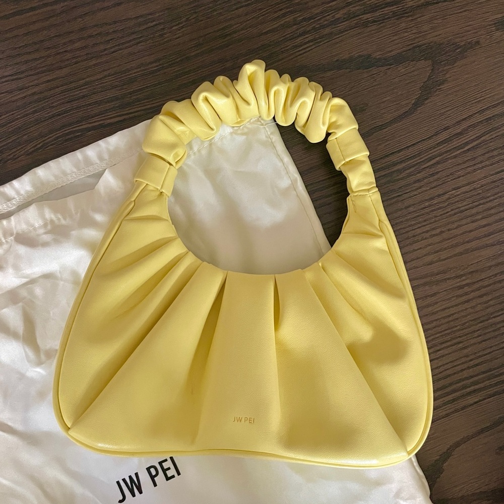 JW Pei Gabbi Ruched Hobo Handbag in Light Yellow